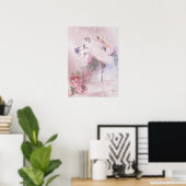 Poster Ballerina avec Roses et violets (Bureau à domicile)