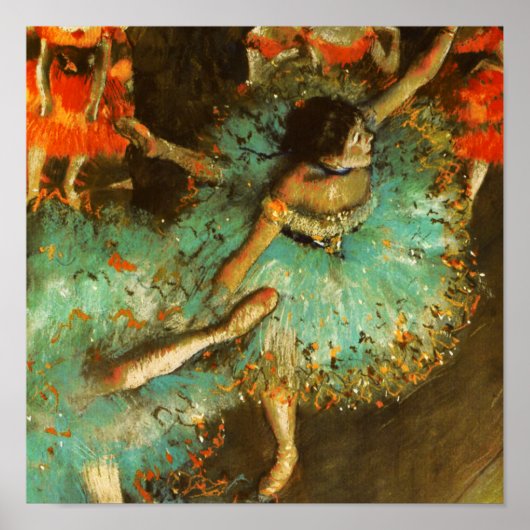 Poster Ballerina Dance Green Dancer Edger Degas Peinture (Devant)