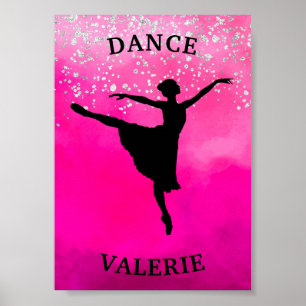 Poster Ballerina Dance Pink Ombre Sparkle