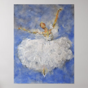 Poster Ballerina dansant dans les nuages