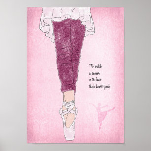 Poster Ballerina Danseuse sur Pointe en rose