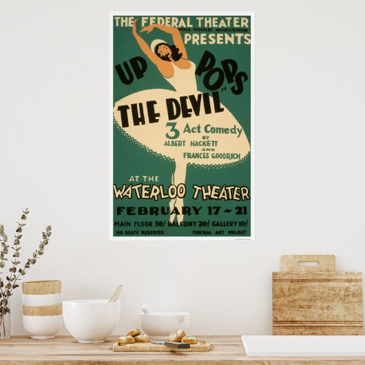 Poster Ballerina & Devil 1938 WPA (Cuisine)