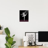 Poster Ballerina en argent et noir (Bureau à domicile)