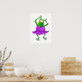 Poster Ballerina Frog with Purple Tutu (Cuisine)