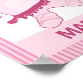 Poster Ballerina Hippo à Tutu Art personnalisé Imprimer (Coin)