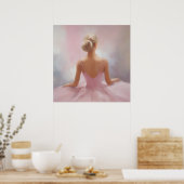 Poster Ballerina peinte en rose (Cuisine)