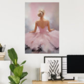Poster Ballerina peinte en rose (Bureau à domicile)