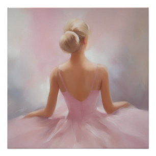 Poster Ballerina peinte en rose
