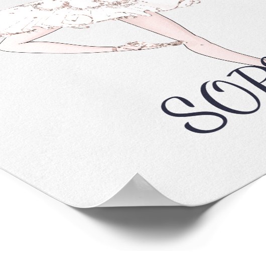 Poster Ballerina Personal Rose Silver Cheveux foncé (Coin)