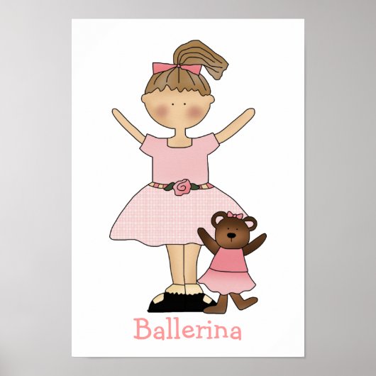 Poster Ballerina pour filles mignonnes (Devant)
