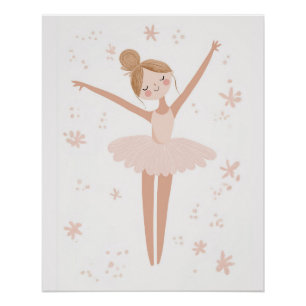 Poster Ballerina pour Filles Playroom ou Nursery