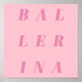 Poster Ballerina rose Conception de texte pour danseurs d (Devant)