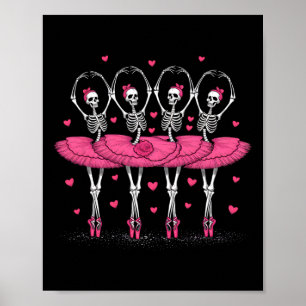 Poster Ballerina Skeleton Dance Funny Halloween Ballet