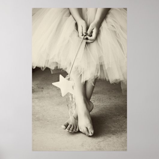 Poster Ballerina Toes (noir et blanc) (Devant)
