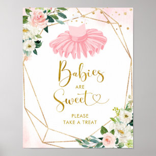 Poster Ballerina Tutu Baby shower Bébés sont Sweet Sign