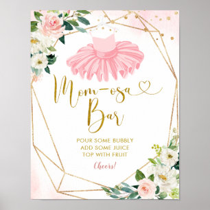 Poster Ballerina Tutu Baby shower Mère-osa Bar Sign