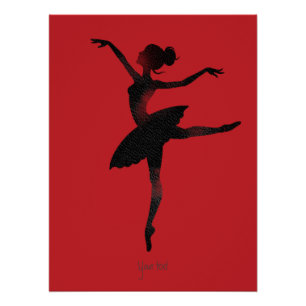 Poster Ballerine aquarelle chic charbon stylé