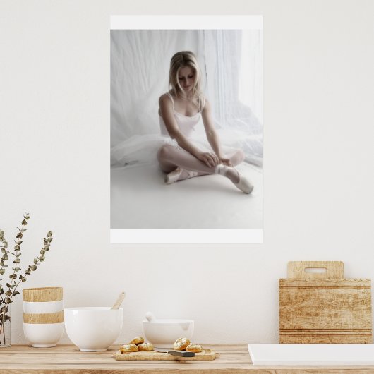 Poster ballerine assise focale douce (Cuisine)