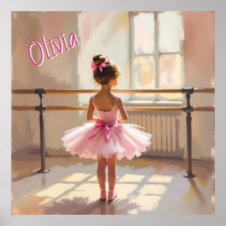 Poster Ballerine sur mesure thème Ballet rose