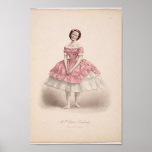 Poster Ballerine vintage dans le rose,