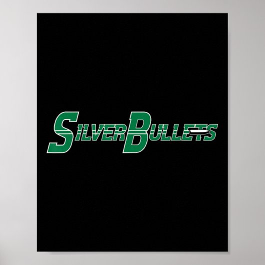 Poster Balles d'argent Softll - Vert sur marine (Devant)