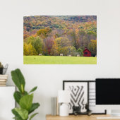 Poster Balles de foin et feuillage d'automne, dans une fe (Bureau à domicile)
