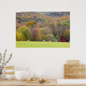 Poster Balles de foin et feuillage d'automne, sur une fer (Cuisine)