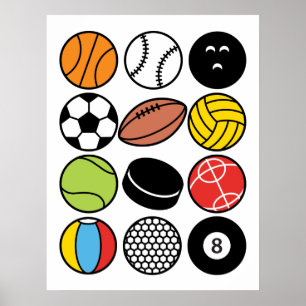 Poster Balles de jeu et de sport