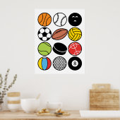 Poster Balles de jeu et de sport (Cuisine)