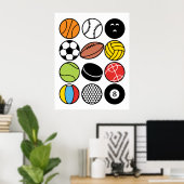 Poster Balles de jeu et de sport (Bureau à domicile)