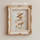 Poster Ballet Dancing Canard Whimsy Nursery Ballerina