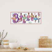 Poster Ballet - Imprimer (Arrière - plan blanc) (Cuisine)