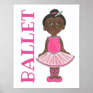Poster BALLET Pink Tutu Girl Ballerina Dance Studio