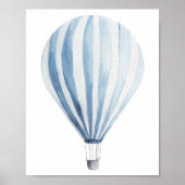 Poster Ballon à air chaud bleu (Devant)