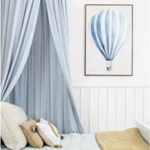 Poster Ballon à air chaud bleu