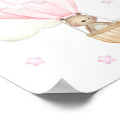 Poster Ballon à Air Chaud Rose, Animaux, Ours, Nursery Fi (Coin)