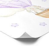 Poster Ballon Aerostatique Violet Chaud, Animaux, Éléphan (Coin)