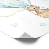 Poster Ballon bleu à air chaud, Animaux, Ours, Garçon Nur (Coin)