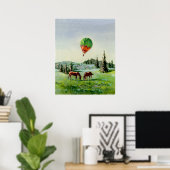 Poster BALLON & CHEVAUX par SHARON SHARPE (Bureau à domicile)