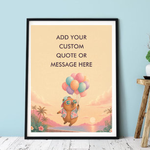 Poster Ballon de citation personnalisé Aloha Capybara Ani