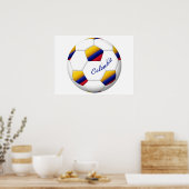 Poster Ballon de FOOTBALL COLOMBIE Drapeau national (Cuisine)