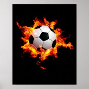 Poster Ballon de football flamboyant