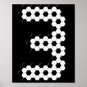 Poster Ballon de football motif numéro 3 garçons enfants