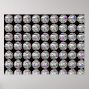 Poster ballon disco et étoiles
