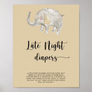Poster Ballon éléphant \ Jeu de couches tard la nuit