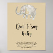 Poster Ballon éléphant - Ne dites pas bébé (Devant)