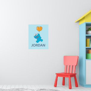 Poster Ballon en forme de cœur de Cookie Monster