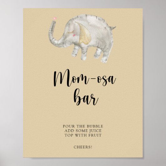 Poster Ballon en forme d'éléphant \ Bar Mom-osa (Devant)