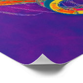 Poster Ballon mondial multicolore, ciel violet (Coin)