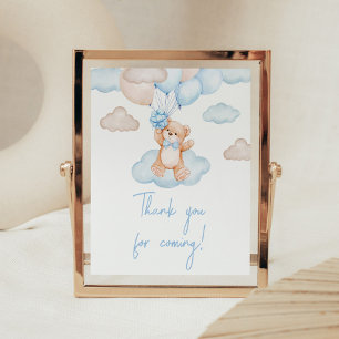 Poster Ballon Ourson Bébé Merci d'être venu